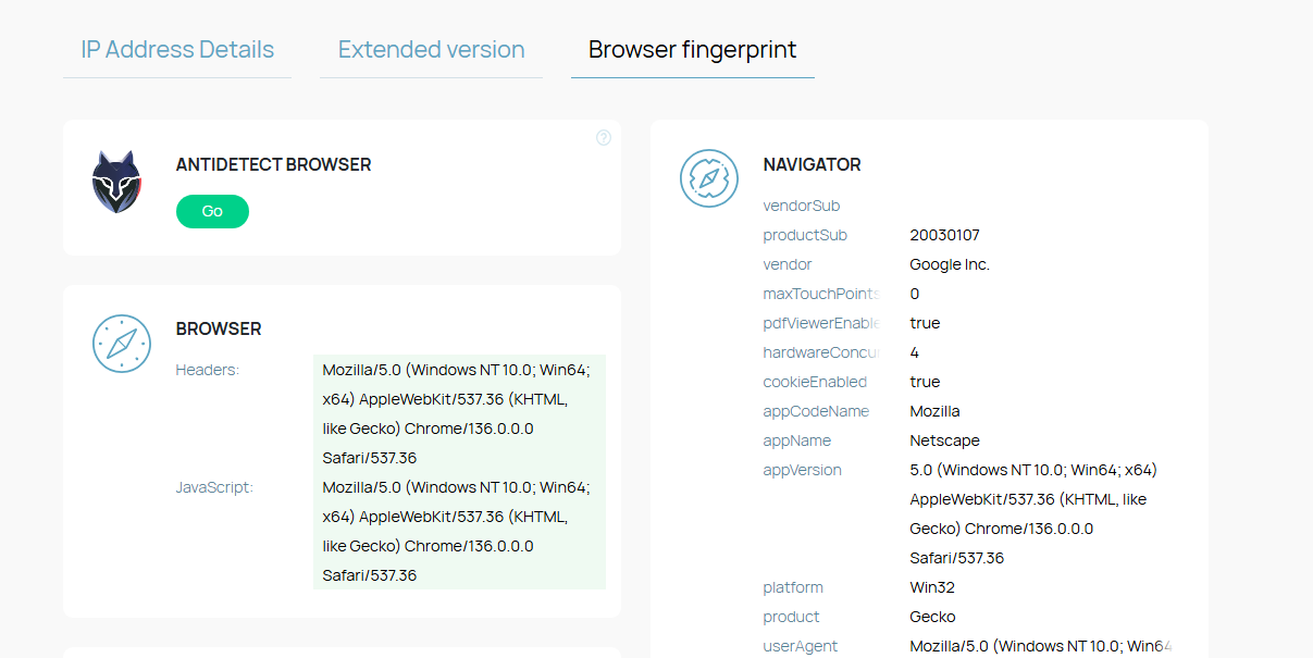 whoer fingerprint checker